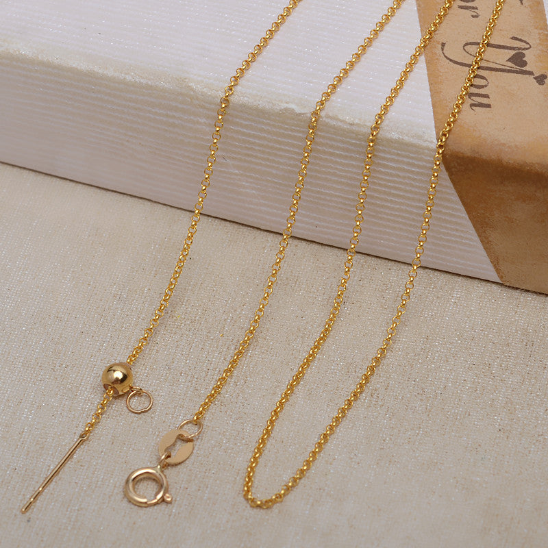 Adjustable 18K Gold Pearl Chain Necklace Bracelet Set 3