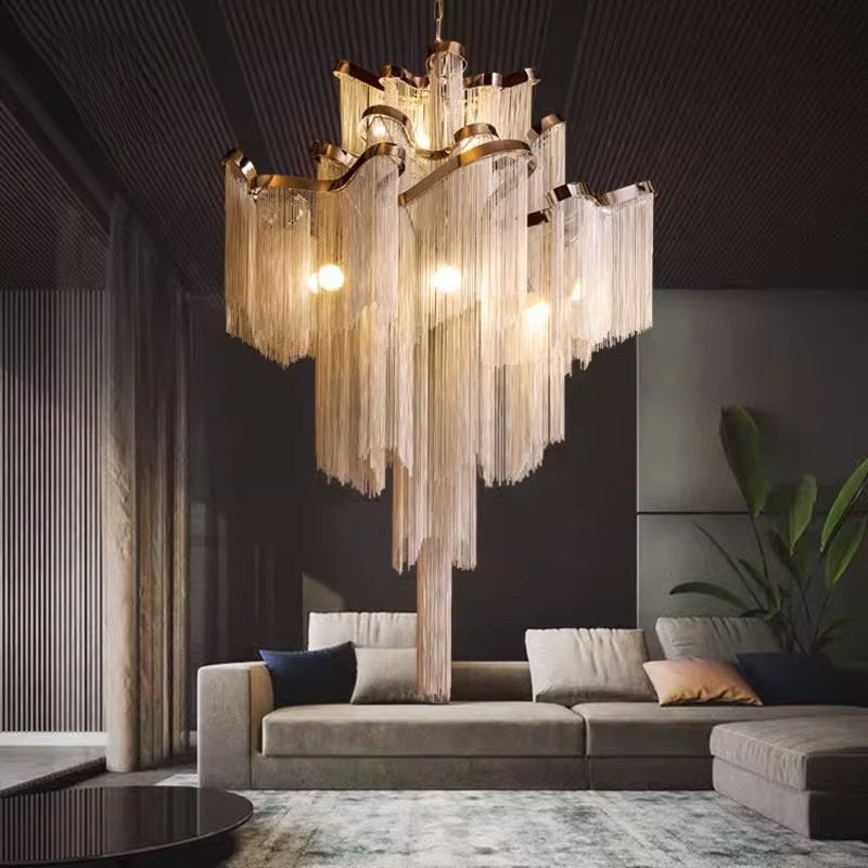 Light luxury tassel chandelier 1