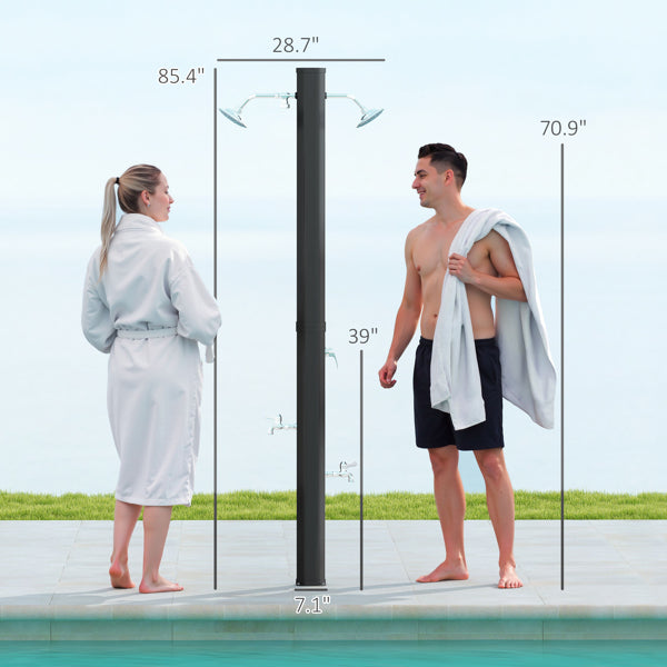 Solar heated shower 2