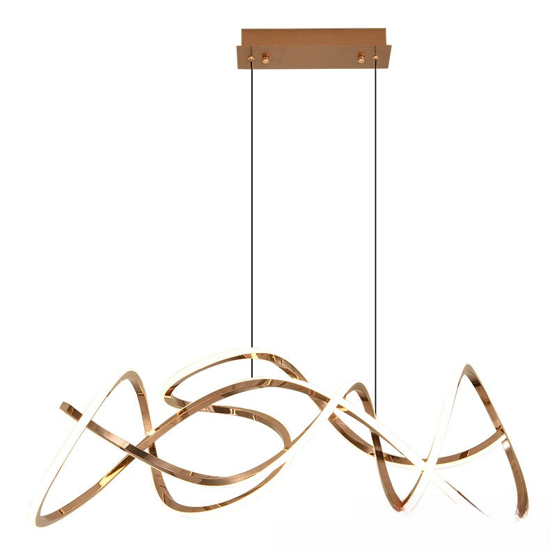 Modern Golden Wave Line LED Chandelier 2