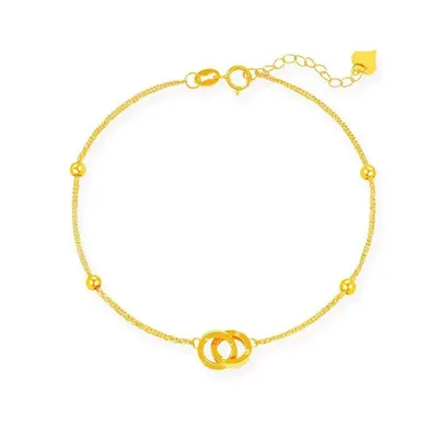 Adjustable 18K Gold Beaded Bracelet