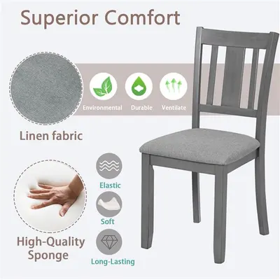 A kitchen chair with a padded seat