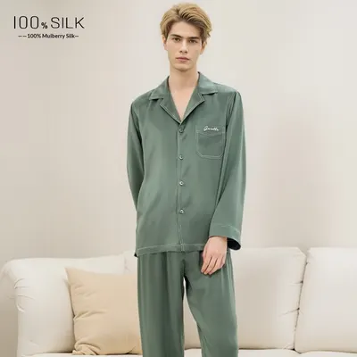 Mumi Heavyweight Silk Pajamas for Men Comfortable Sleepwear
