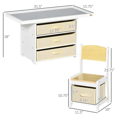 Kids Activity Table and Chairs Set