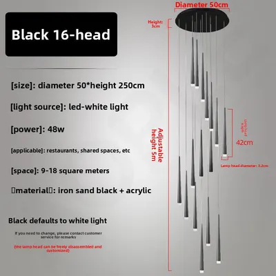 Modern Iron LED Chandelier for Living Room and Staircase