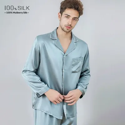 Mumi Heavyweight Silk Pajamas for Men Comfortable Sleepwear