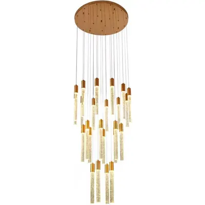 Rotating Crystal Staircase Chandelier LED Lighting