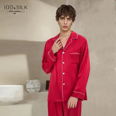 Mumi Heavyweight Silk Pajamas for Men Comfortable Sleepwear