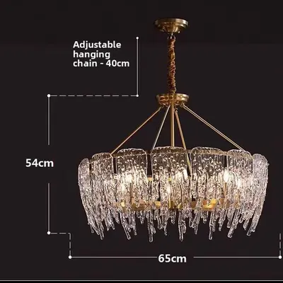 Modern Rectangular Copper Chandelier LED Dining Room Light