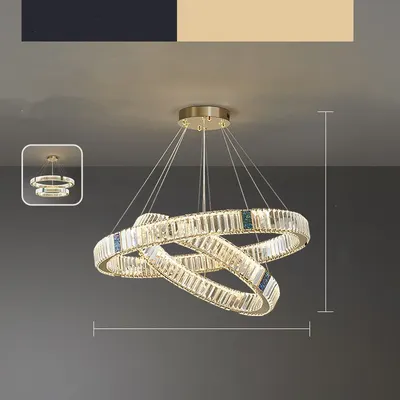 Modern Gold Crystal Round LED Chandelier with Remote Dimming