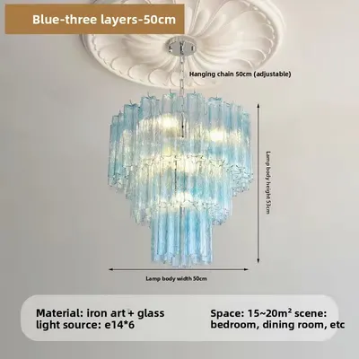 French Style Modern Chandelier with Glass Shade