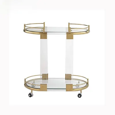 Stainless Steel Acrylic Mobile Serving Cart