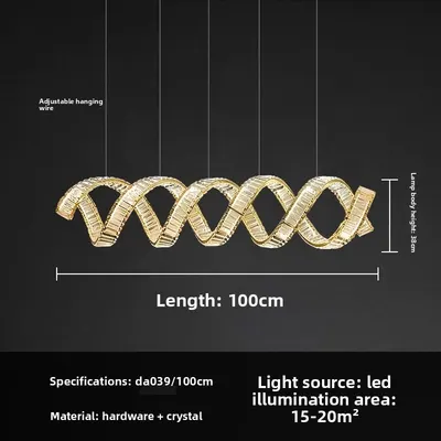 Spiral Crystal LED Chandelier Modern Luxury Design