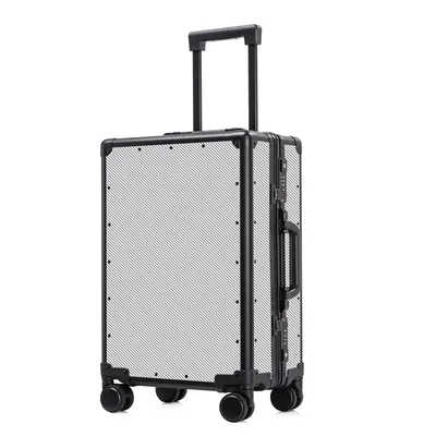 Carbon Fiber Carry On Luggage TSA Lock Spinner Suitcase Zipperless Design, Silent 360° Wheels, Aluminum Frame, Business Travel Bag