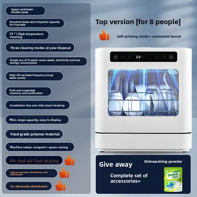 Compact Dish Washing Machine for Home Kitchen Convenience