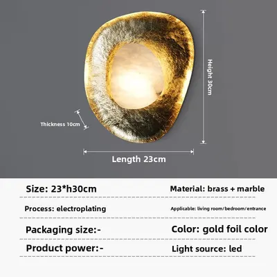 Luxury Copper Marble Wall Lamp