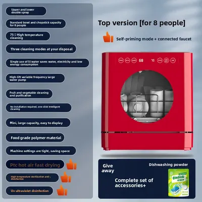 Compact Dish Washing Machine for Home Kitchen Convenience