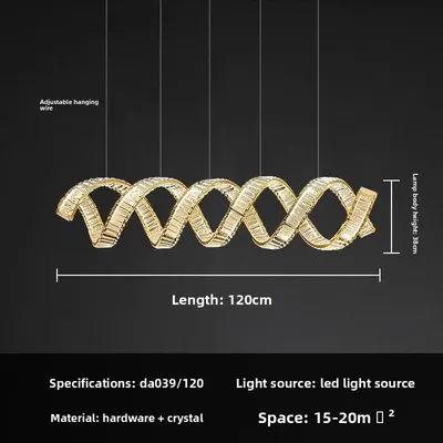 Spiral Crystal LED Chandelier Modern Luxury Design
