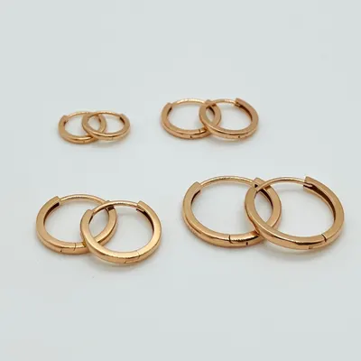 18K Gold Glossy Hoop Earrings