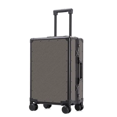 Carbon Fiber Carry On Luggage TSA Lock Spinner Suitcase Zipperless Design, Silent 360° Wheels, Aluminum Frame, Business Travel Bag