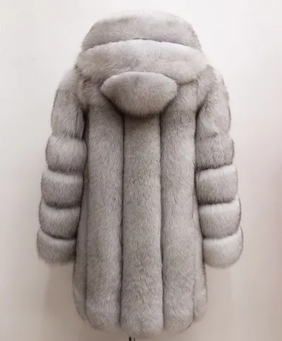 Women's Hooded Fox Fur Coat Winter Fashion
