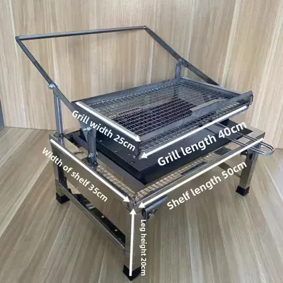 Stainless Steel Foldable Rotatable Barbecue Grill