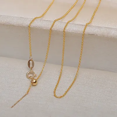 Adjustable 18K Gold Pearl Chain Necklace Bracelet Set