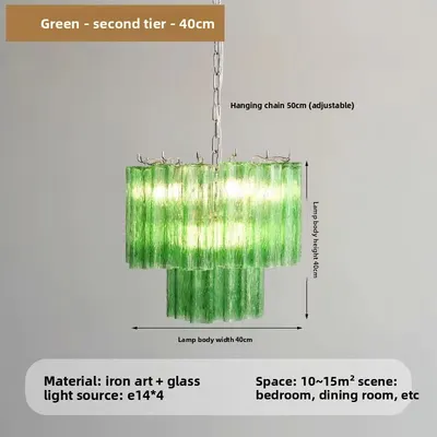 French Style Pink Glass Chandelier with Multi Layer Design
