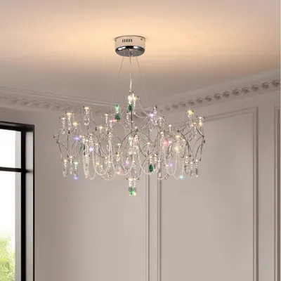 Modern Crystal Chandelier with Remote Control