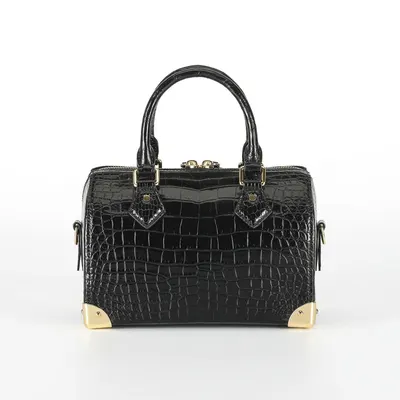 Crocodile Leather Women Shoulder Handbag