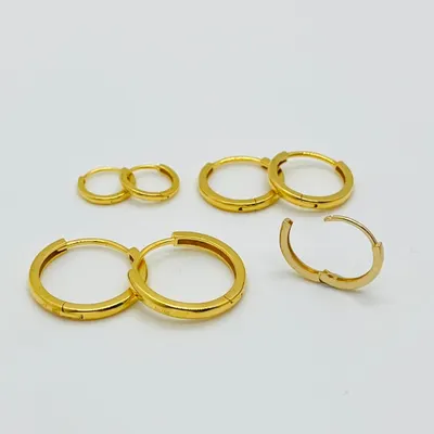 18K Gold Glossy Hoop Earrings