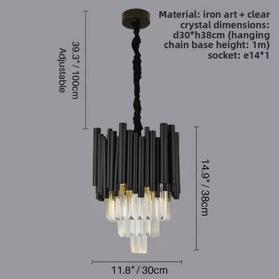 Black Crystal Living Room Chandelier