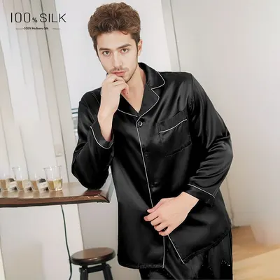 Mumi Heavyweight Silk Pajamas for Men Comfortable Sleepwear