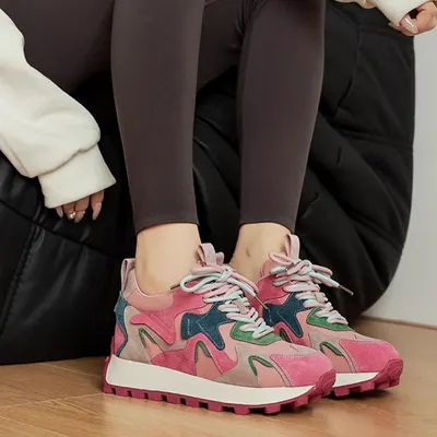 Platform Sneakers Pink Women Casual Shoes