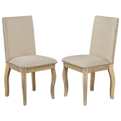 Wooden upholstered fabric dining chairs