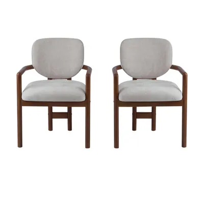 Dining Chairs Set of 2 Upholstered Arm Chairs