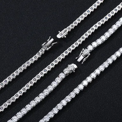 S925 Silver Moissanite Tennis Chain Necklace Bracelet