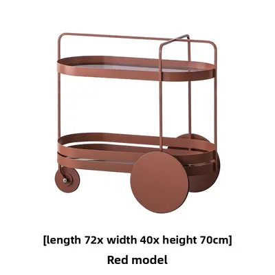 Mobile Bar Cart with Glass Shelves and Wheels