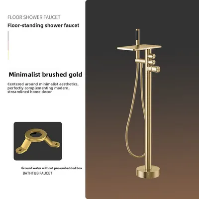 Wall-Mounted Bathtub Faucet with Hot and Cold Shower Head, Minimalist Design for Hotels, Homes, and Guesthouses