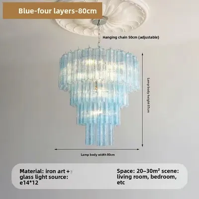 French Style Modern Chandelier with Glass Shade