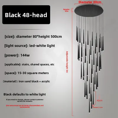 Modern Iron LED Chandelier for Living Room and Staircase