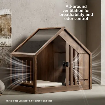Wooden Dog Cage with Toilet Tray