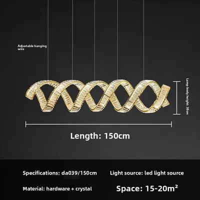 Spiral Crystal LED Chandelier Modern Luxury Design