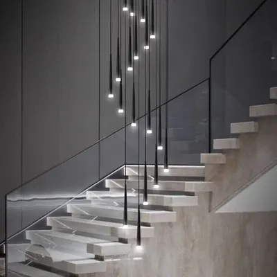 Modern Iron LED Chandelier for Living Room and Staircase