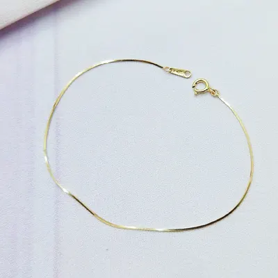 14K Gold Snake Bone Chain Bracelet