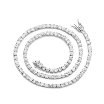 S925 Silver Moissanite Tennis Chain Necklace Bracelet