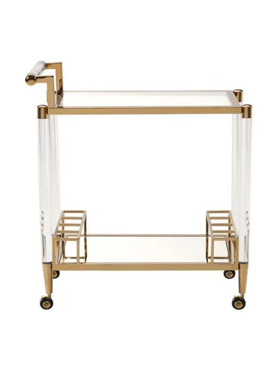 Stainless Steel Acrylic Mobile Serving Cart