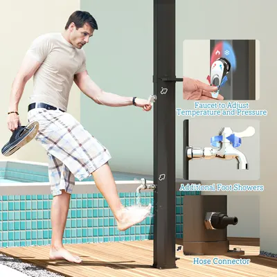 Solar heated shower
