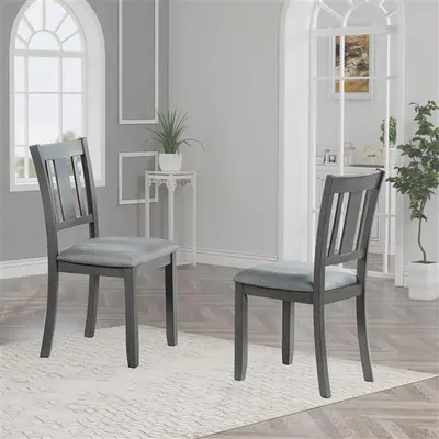 A kitchen chair with a padded seat