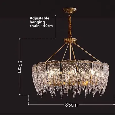 Modern Rectangular Copper Chandelier LED Dining Room Light